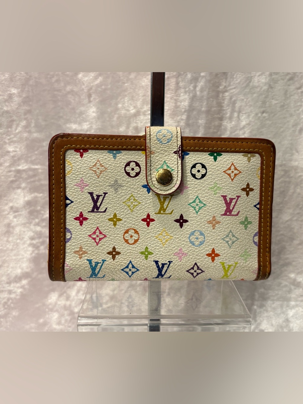 Louis Vuitton Monogram Murakami Multicolor French Purse Wallet White *RARE!*